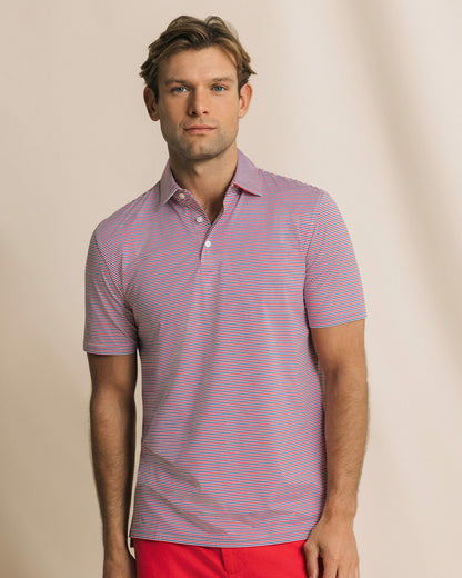 Southern Tide Pelican Landing Stripe Performance Polo For Men
