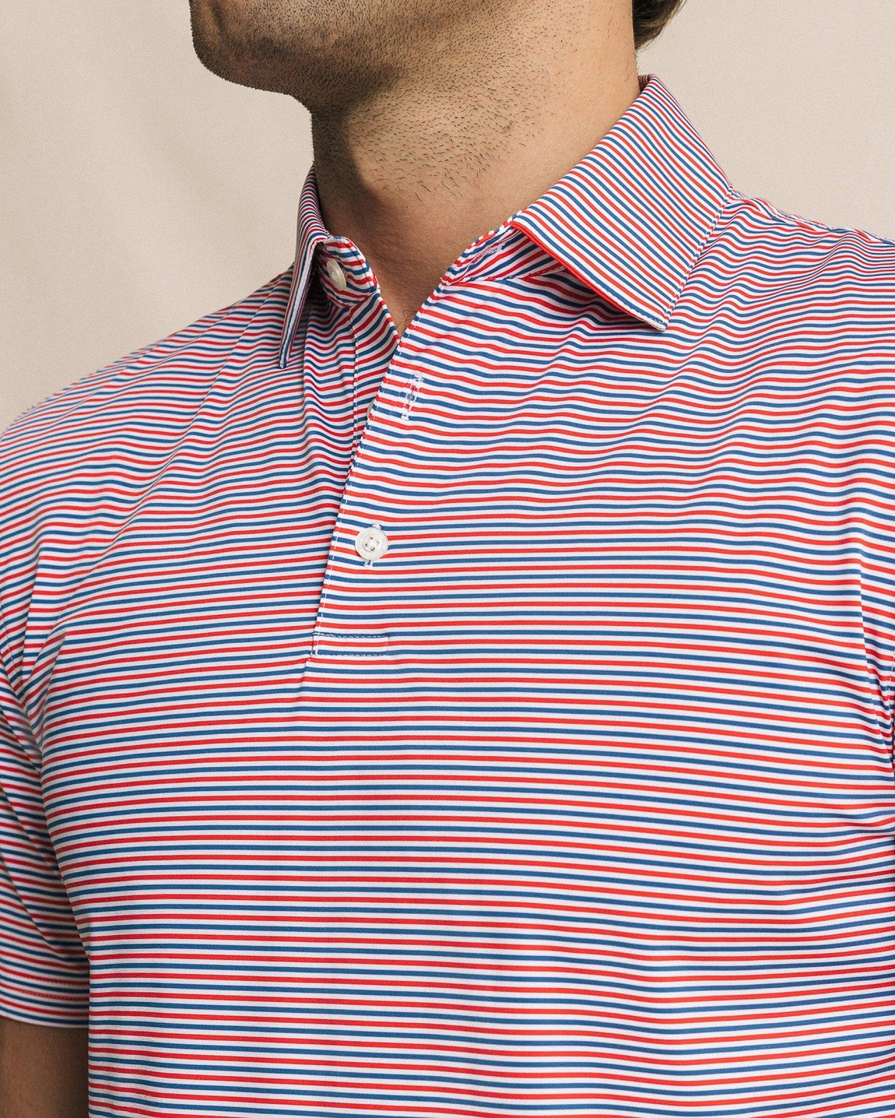 Southern Tide Pelican Landing Stripe Performance Polo For Men