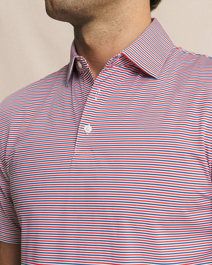 Southern Tide Pelican Landing Stripe Performance Polo For Men