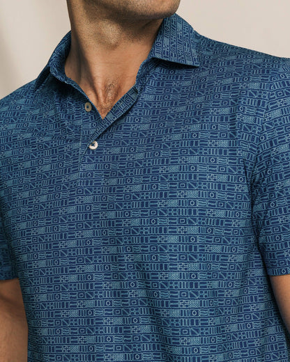Southern Tide Driver ST Nautical Flag Printed Polo For Men