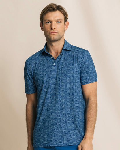 Southern Tide Driver ST Nautical Flag Printed Polo For Men