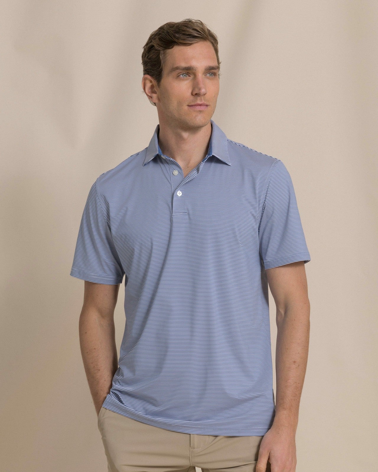Southern Tide Meadowbrook Stripe Performance Polo For Men
