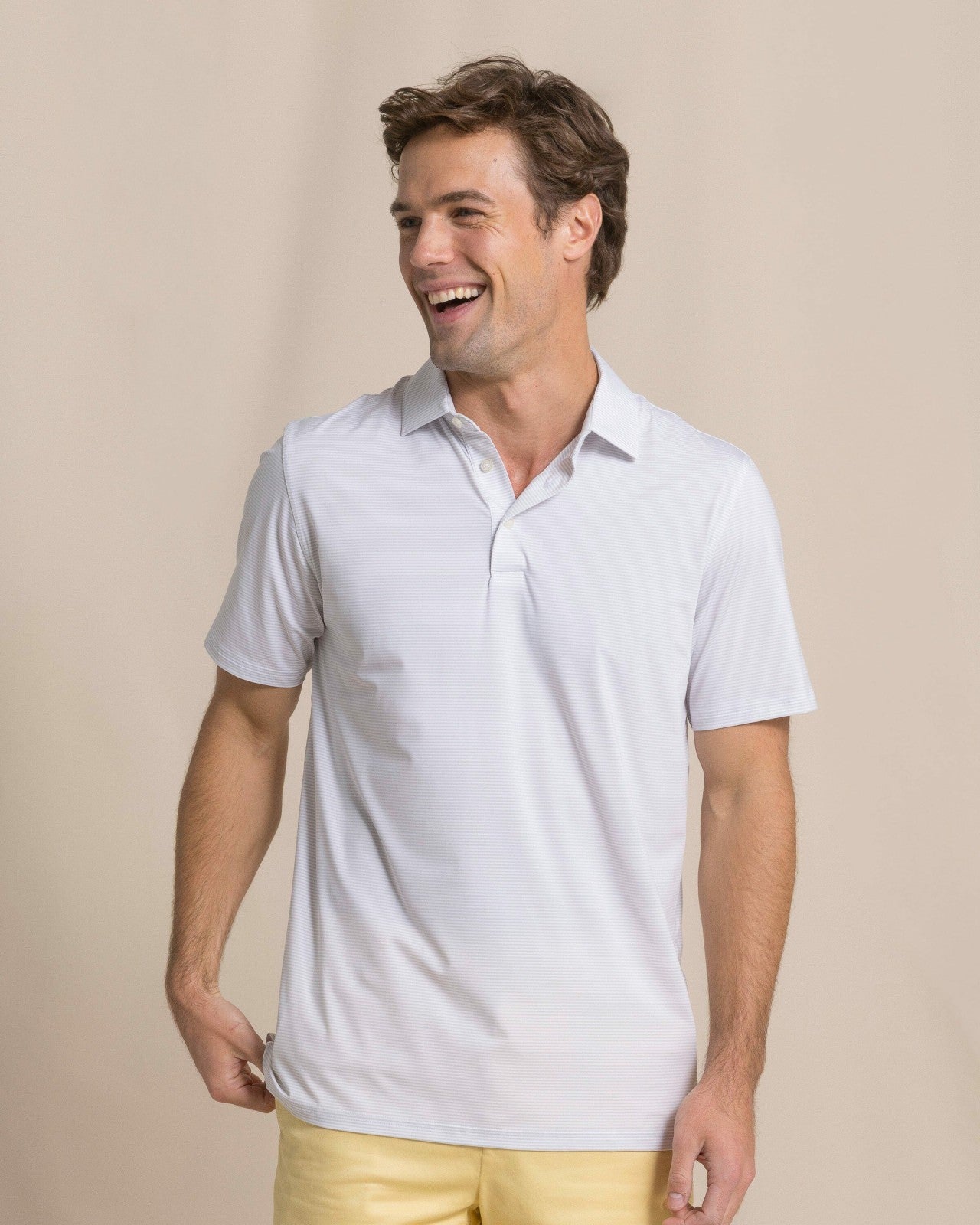 Southern Tide Meadowbrook Stripe Performance Polo For Men