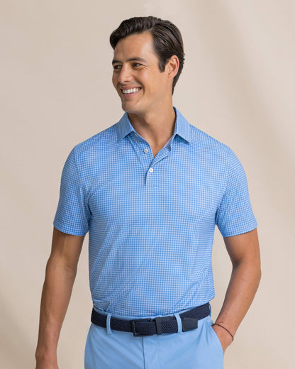 Southern Tide Driver Island View Gingham Printed Polo For Men