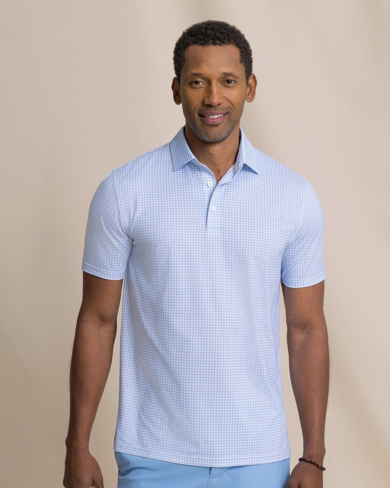 Southern Tide Driver Island View Gingham Printed Polo For Men