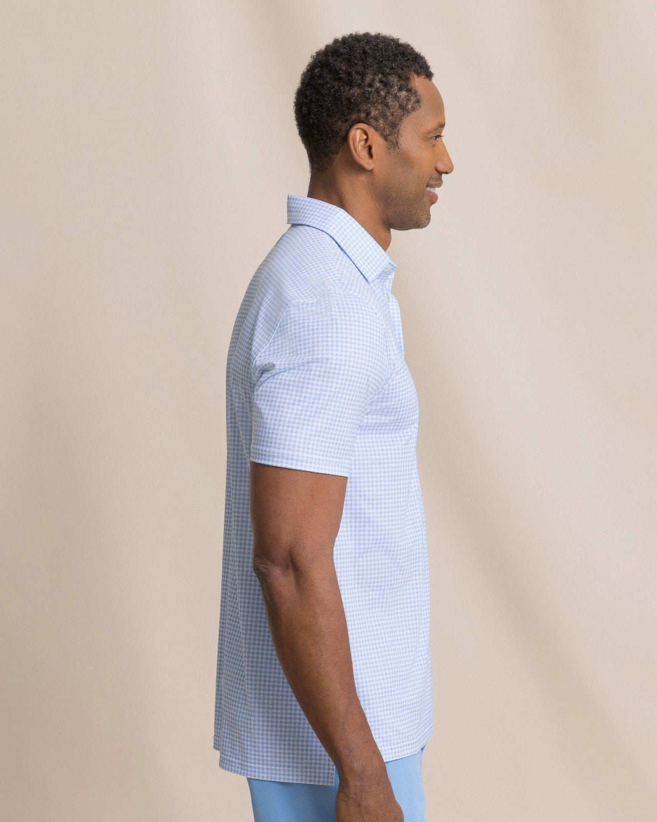 Southern Tide Driver Island View Gingham Printed Polo For Men