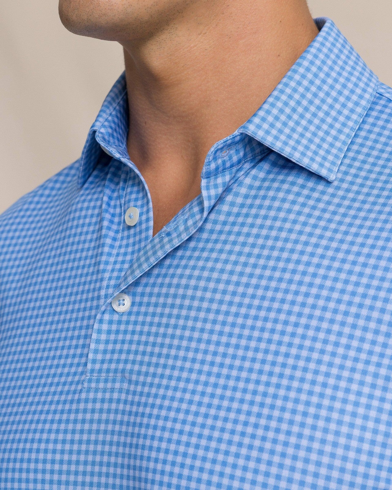 Southern Tide Driver Island View Gingham Printed Polo For Men