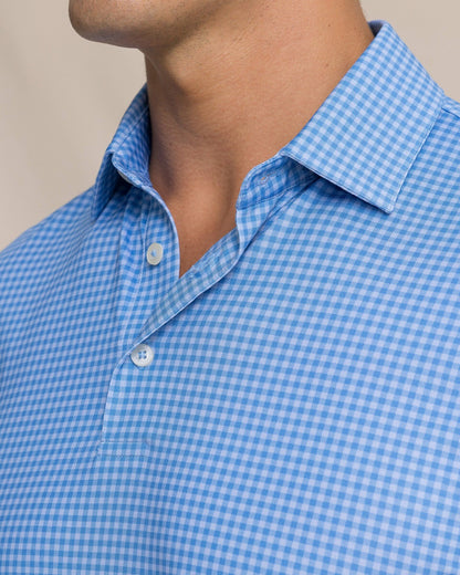Southern Tide Driver Island View Gingham Printed Polo For Men