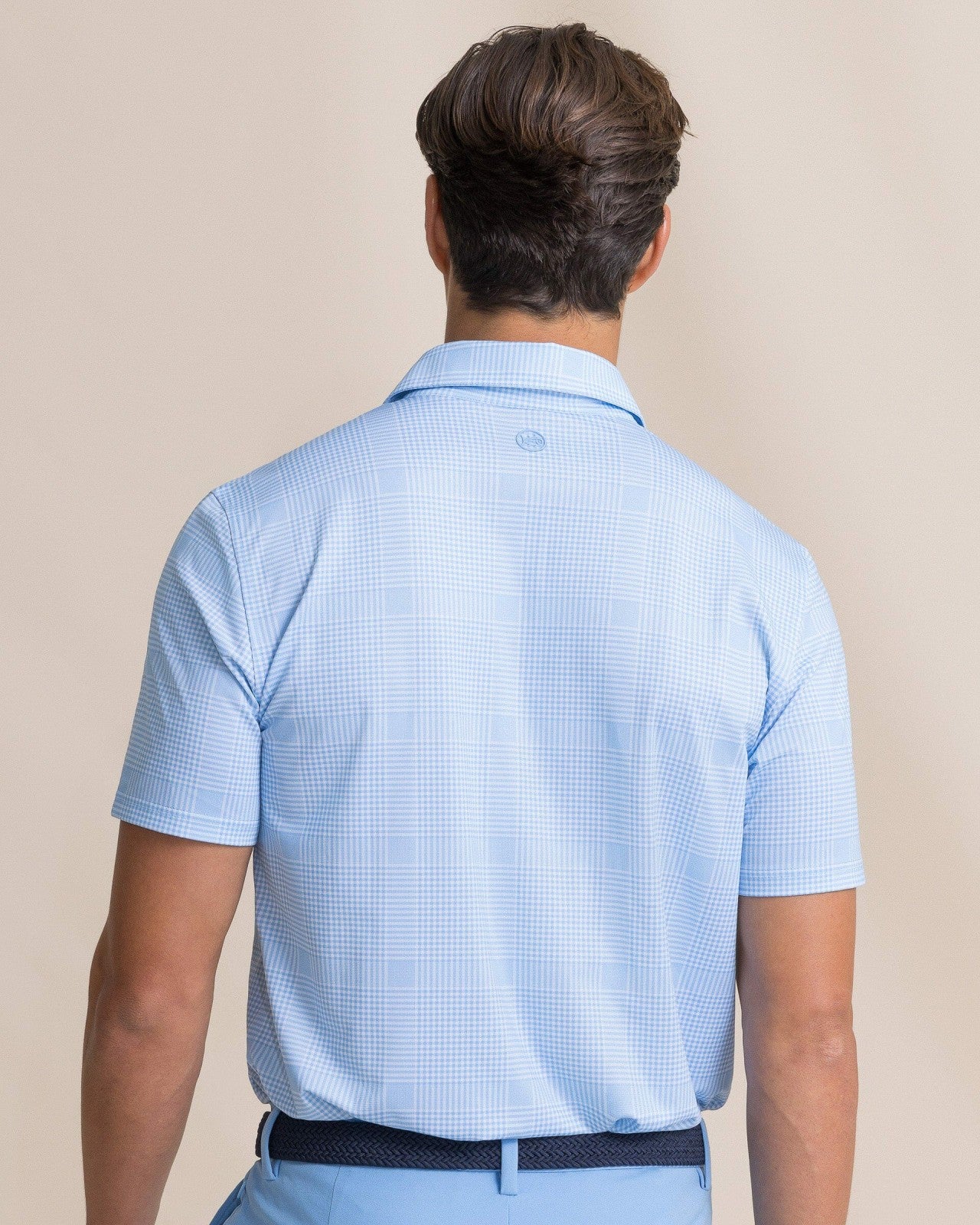 Southern Tide Driver Coral Key Plaid Printed Polo For Men