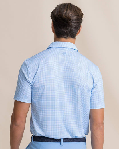 Southern Tide Driver Coral Key Plaid Printed Polo For Men