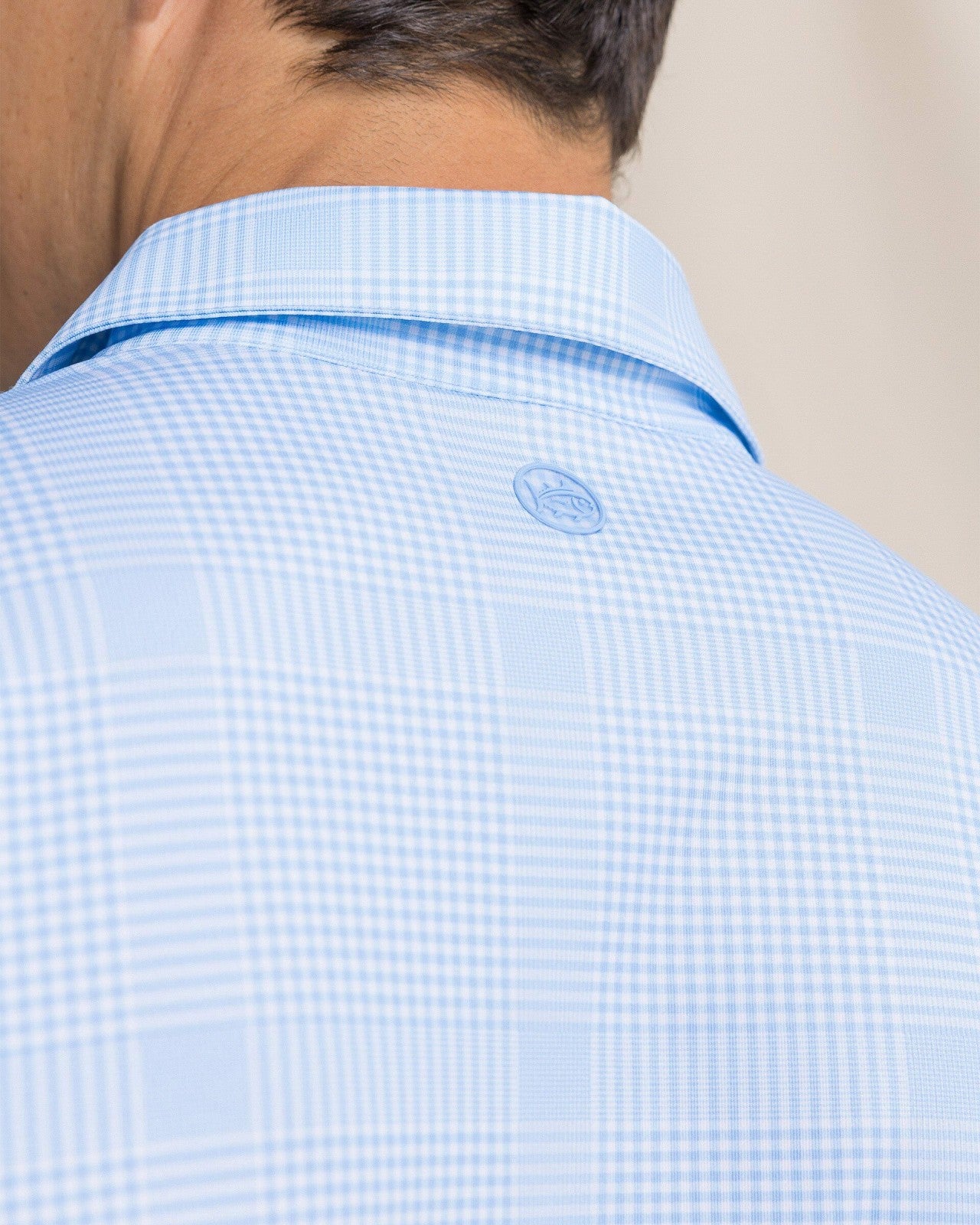 Southern Tide Driver Coral Key Plaid Printed Polo For Men