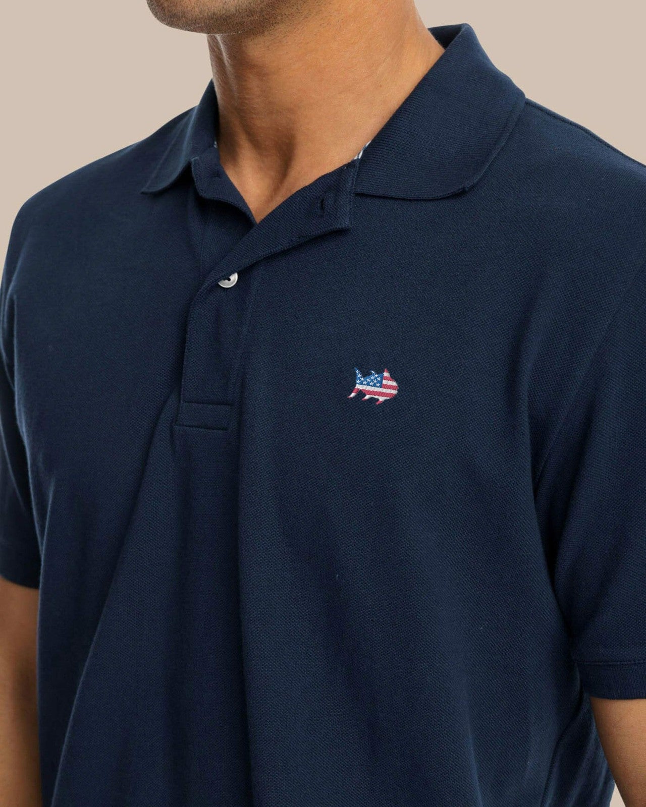Southern Tide USA Flag Skipjack Polo For Men