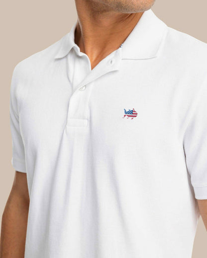 Southern Tide USA Flag Skipjack Polo For Men
