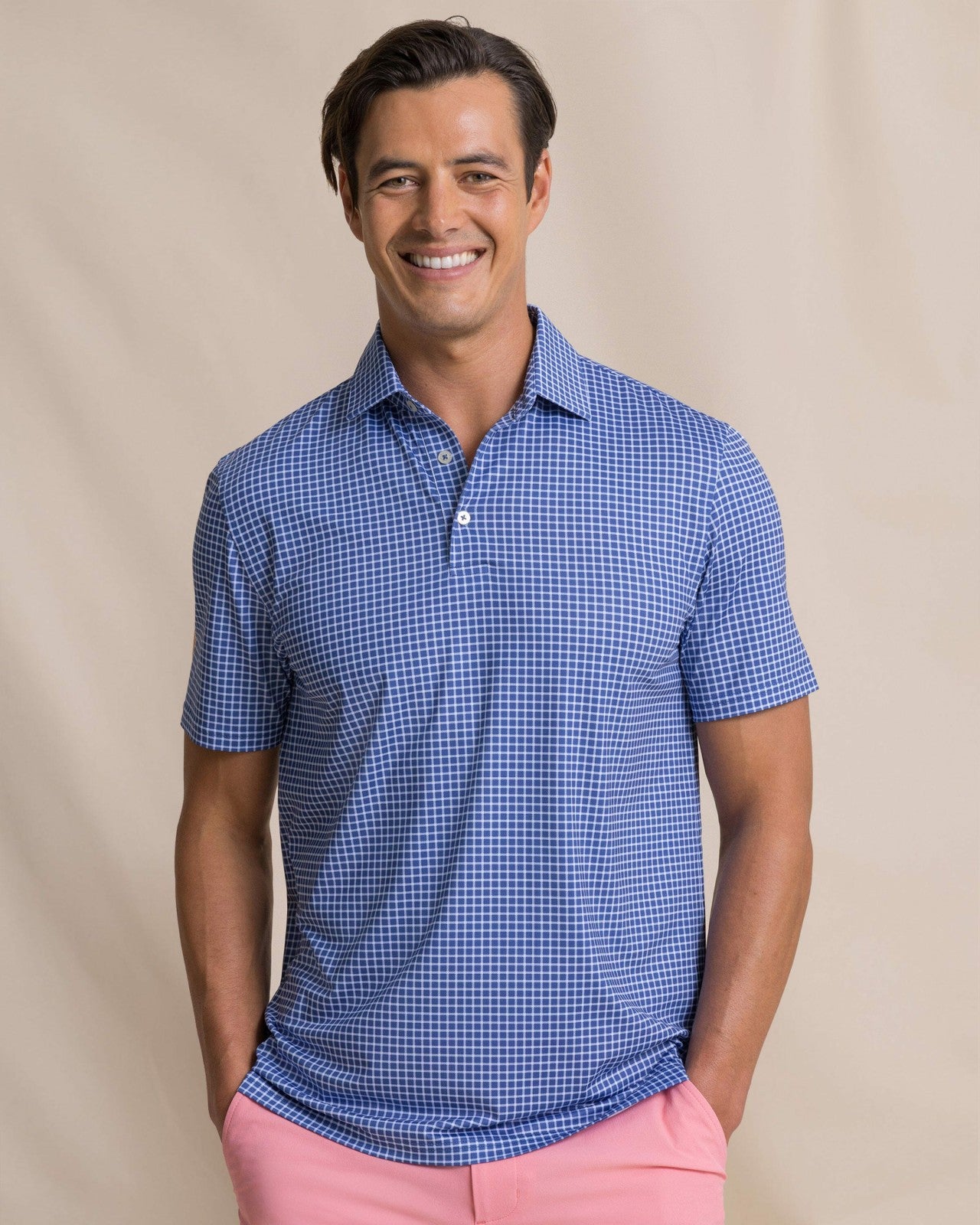 Southern Tide Driver Dunes Edge Plaid Polo For Men