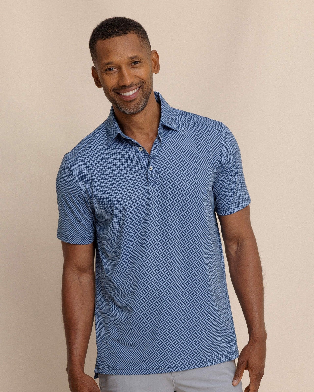 Southern Tide Driver Coastal Geo Printed Polo For Men