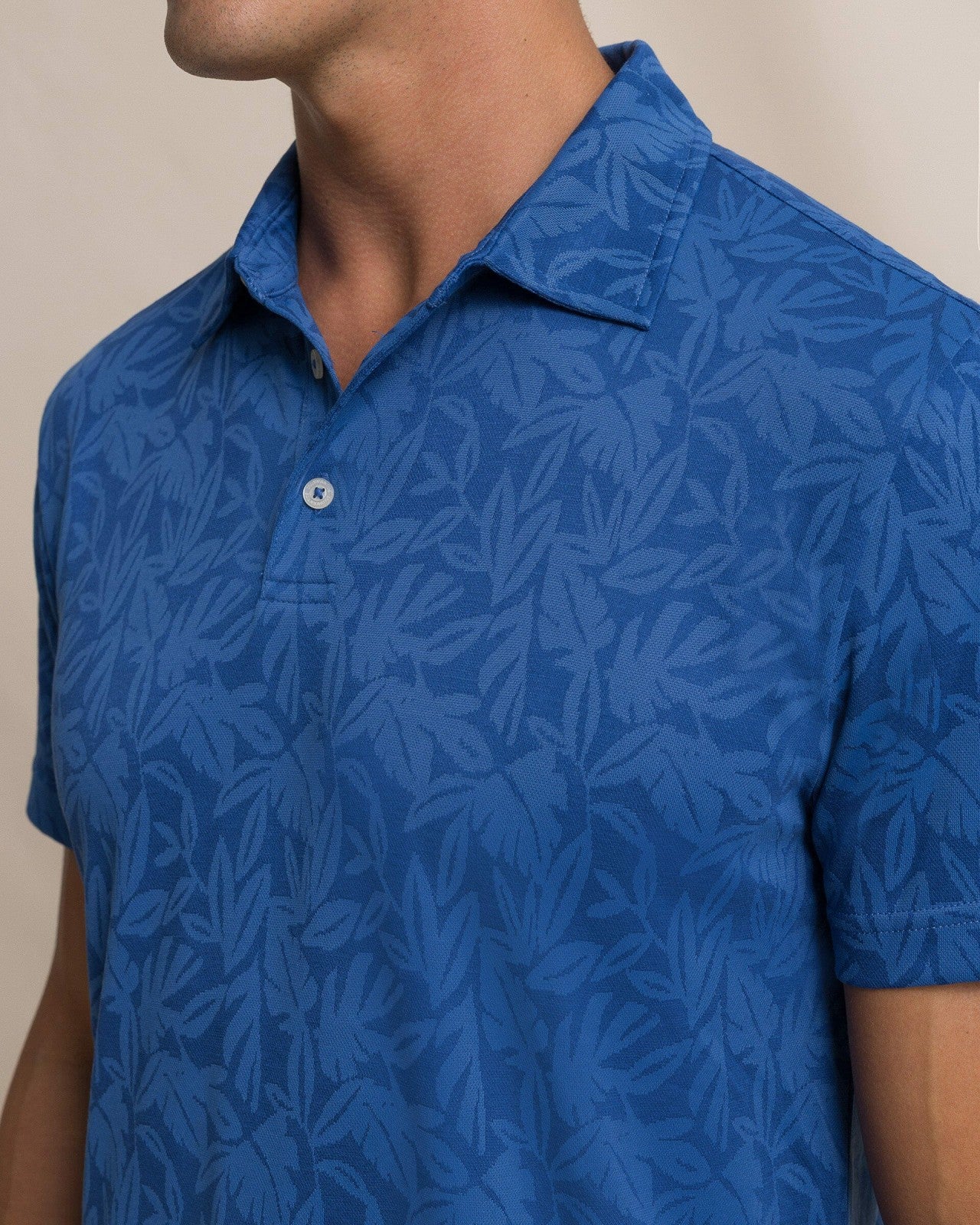 Southern Tide Island Fronds Jacquard Polo For Men
