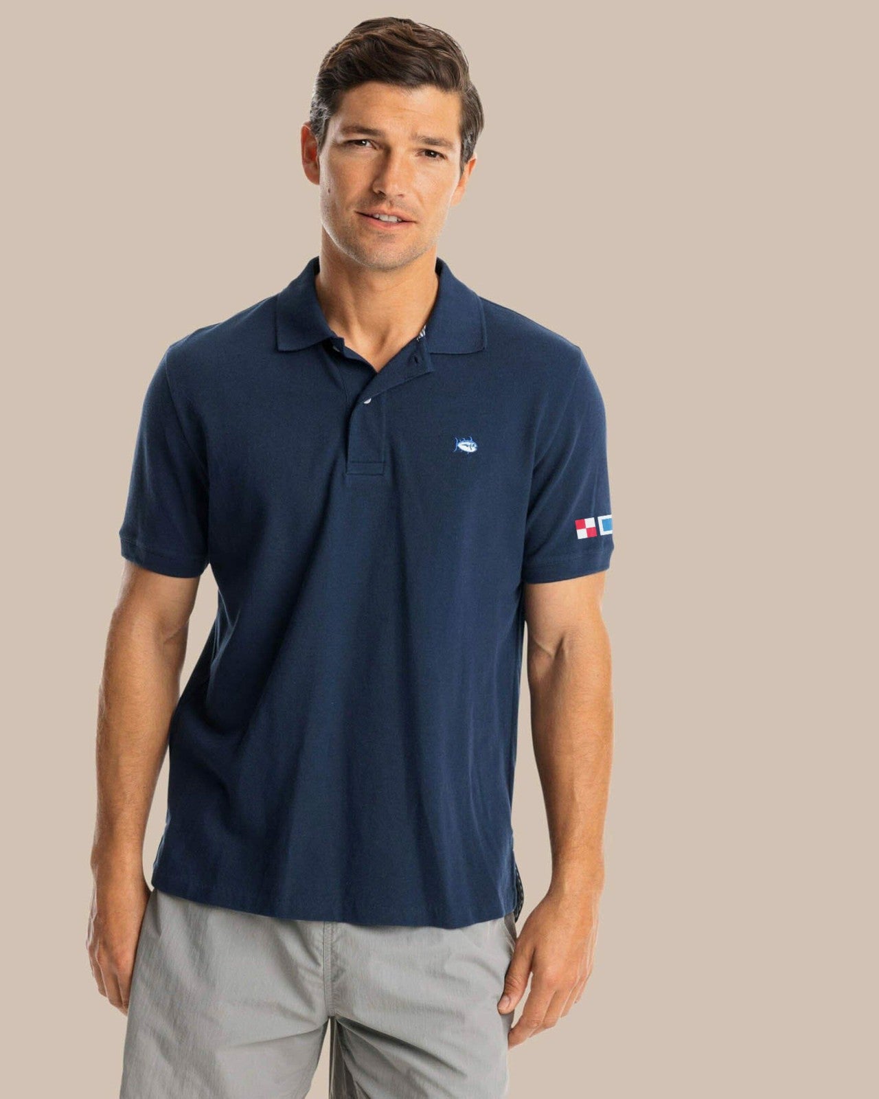 Southern Tide USA Nautical Flags Skipjack Polo For Men