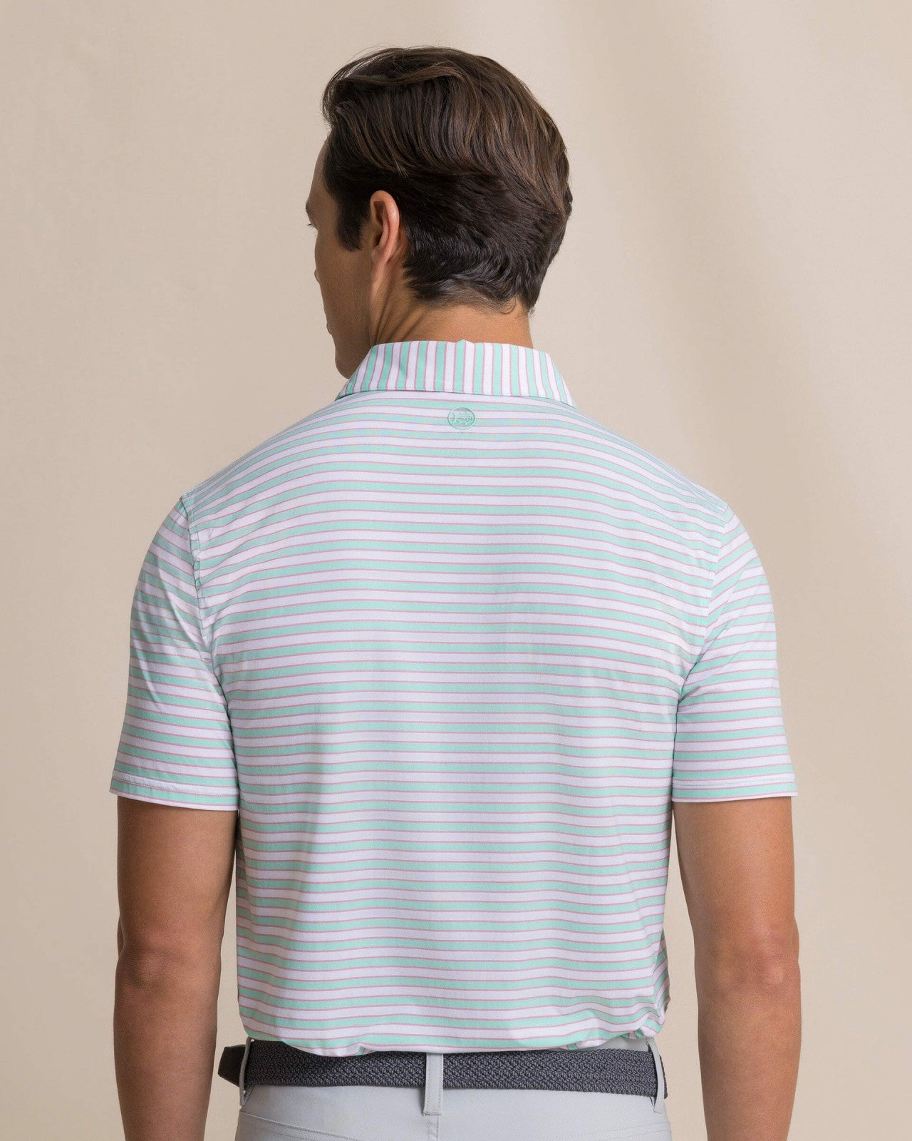 Southern Tide Water Way Stripe Performance Polo For Men|Sale