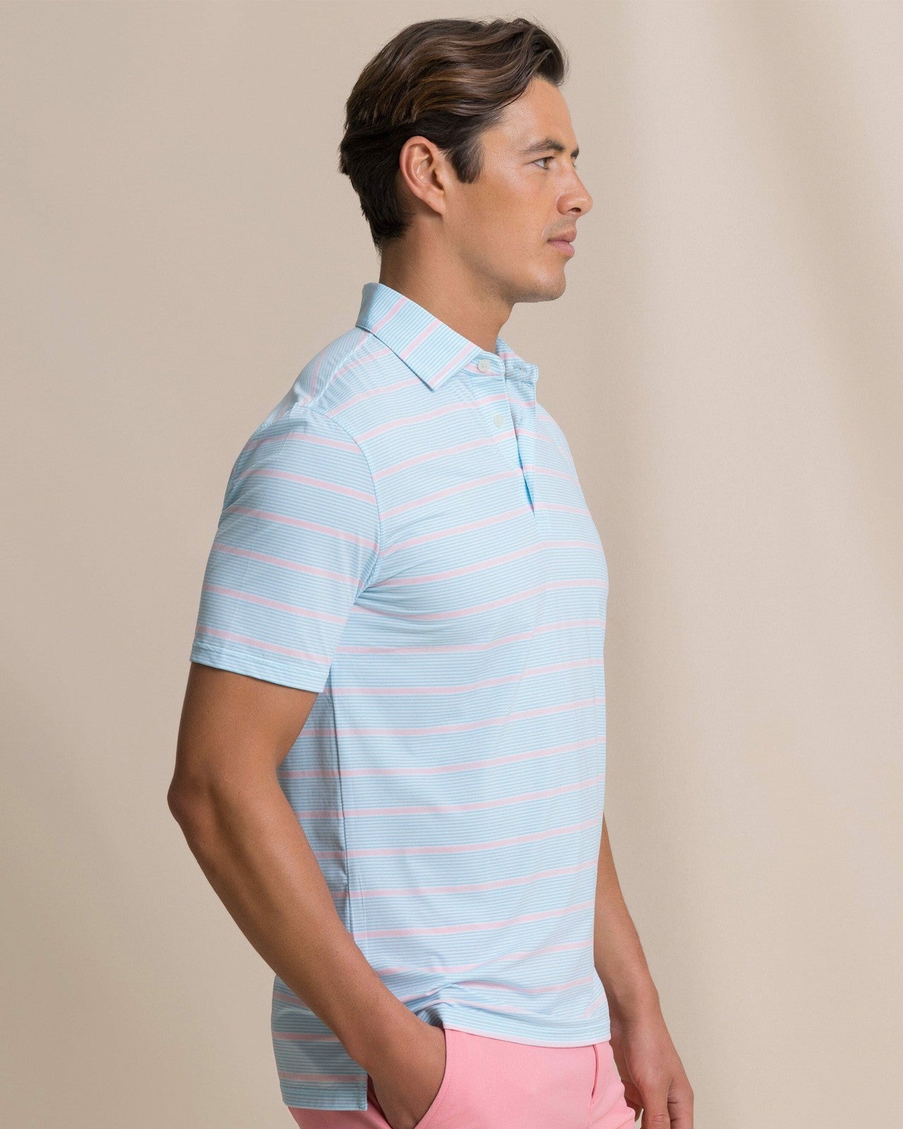 Southern Tide Core Sound Stripe Performance Polo For Men|Sale