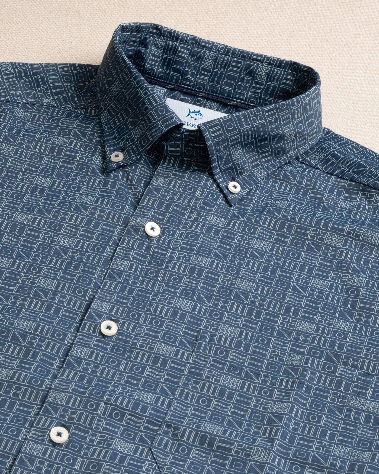 Southern Tide ST Nautical Flags Short Sleeve Sport Shirt For Men