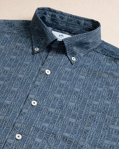 Southern Tide ST Nautical Flags Short Sleeve Sport Shirt For Men