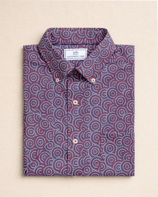 Southern Tide Fireworks Short Sleeve Sport Shirt For Men