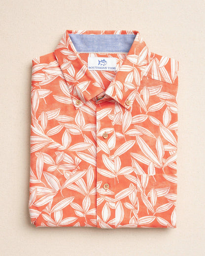 Southern Tide Kokomo Row Linen Rayon Short Sleeve Sport Shirt For Men