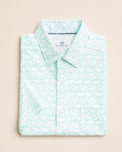 Southern Tide Talk To The Palm Short Sleeve Sport Shirt For Men