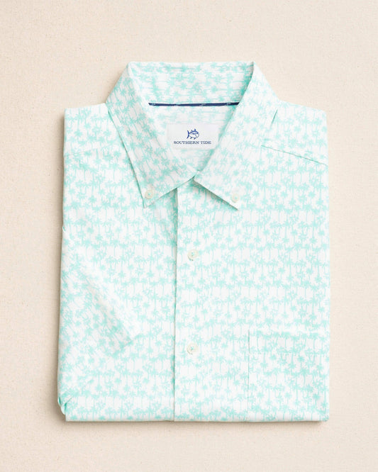 Southern Tide Talk To The Palm Short Sleeve Sport Shirt For Men