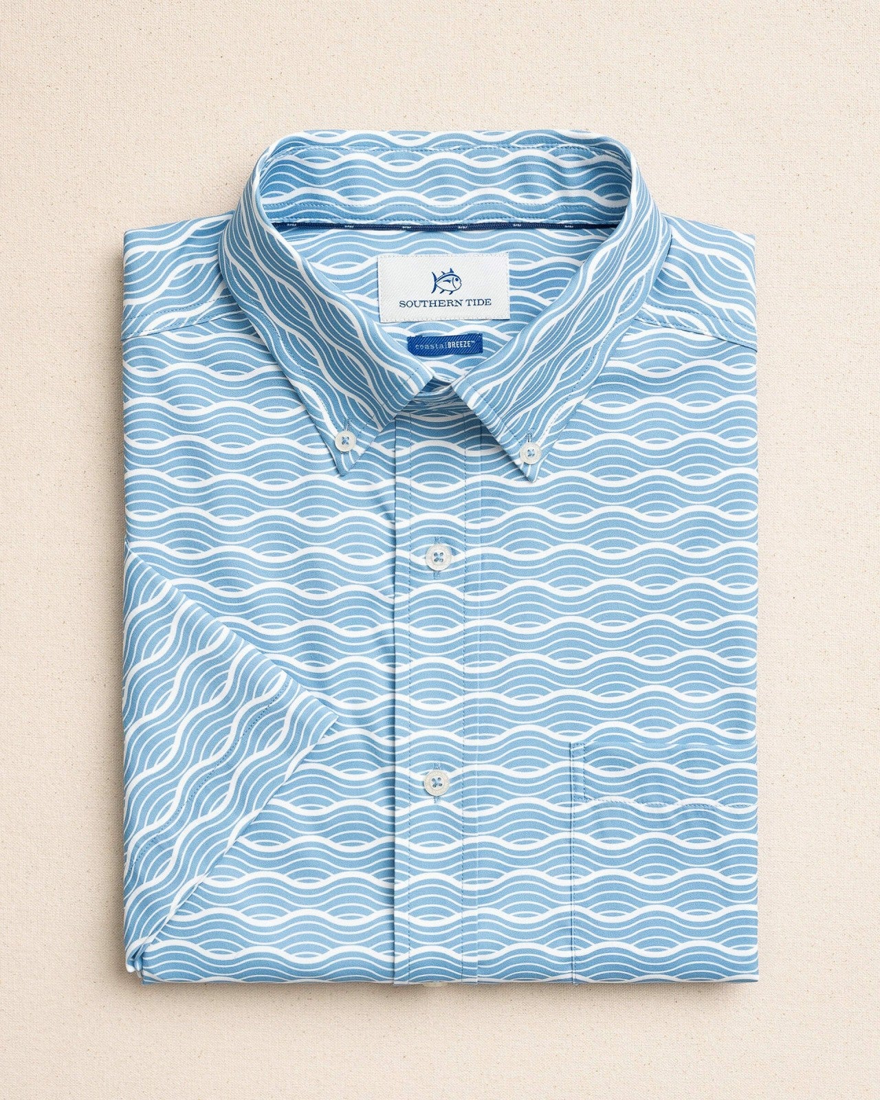 Southern Tide Ocean Echo Short Sleeve Sport Shirt For Men