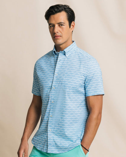 Southern Tide Ocean Echo Short Sleeve Sport Shirt For Men