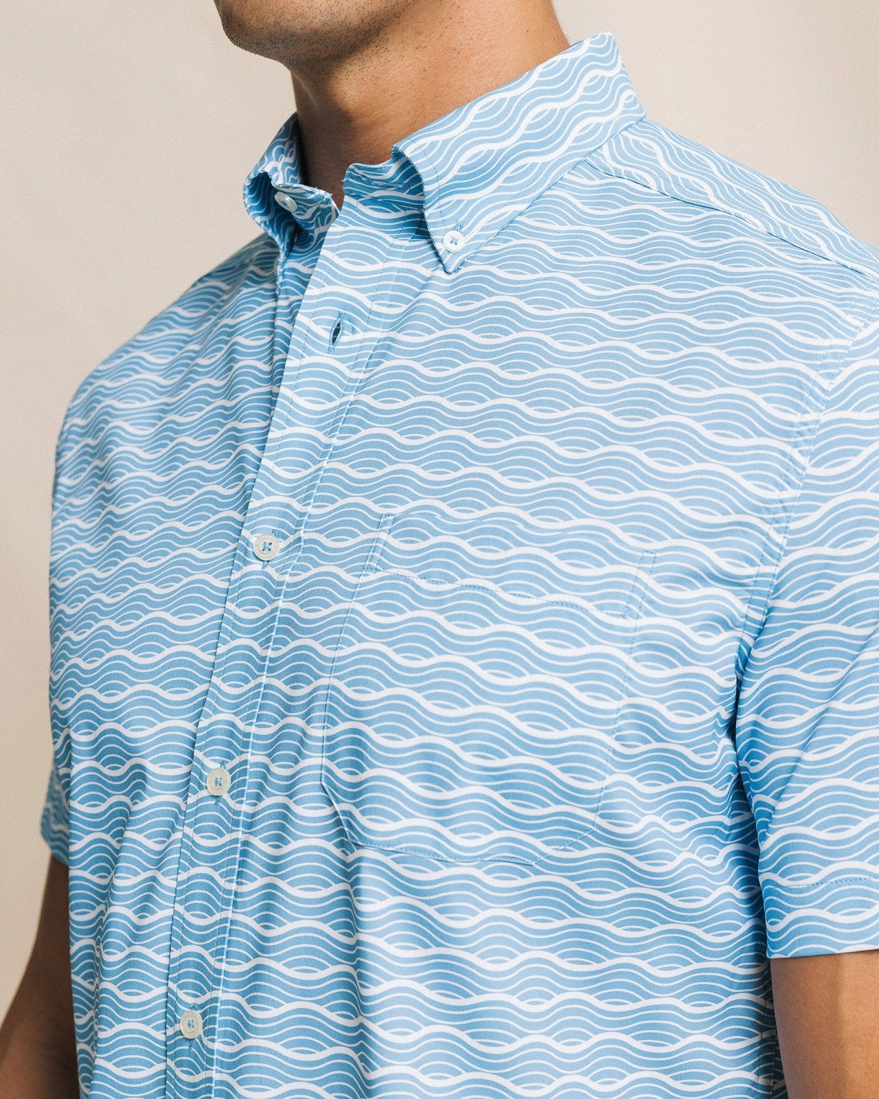 Southern Tide Ocean Echo Short Sleeve Sport Shirt For Men