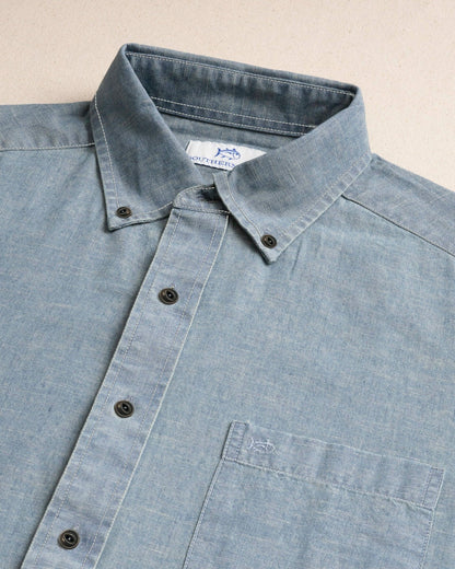 Southern Tide Sandy Beach Chambray Sport Shirt For Men