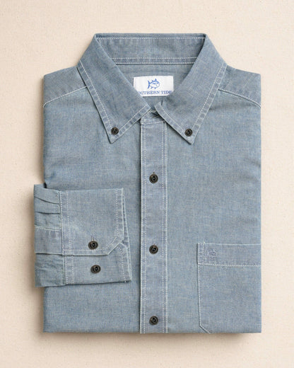 Southern Tide Sandy Beach Chambray Sport Shirt For Men