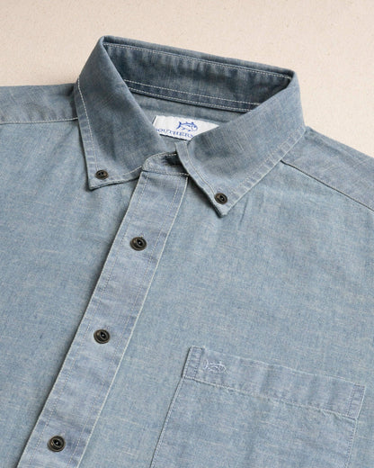 Southern Tide Sandy Beach Chambray Sport Shirt For Men