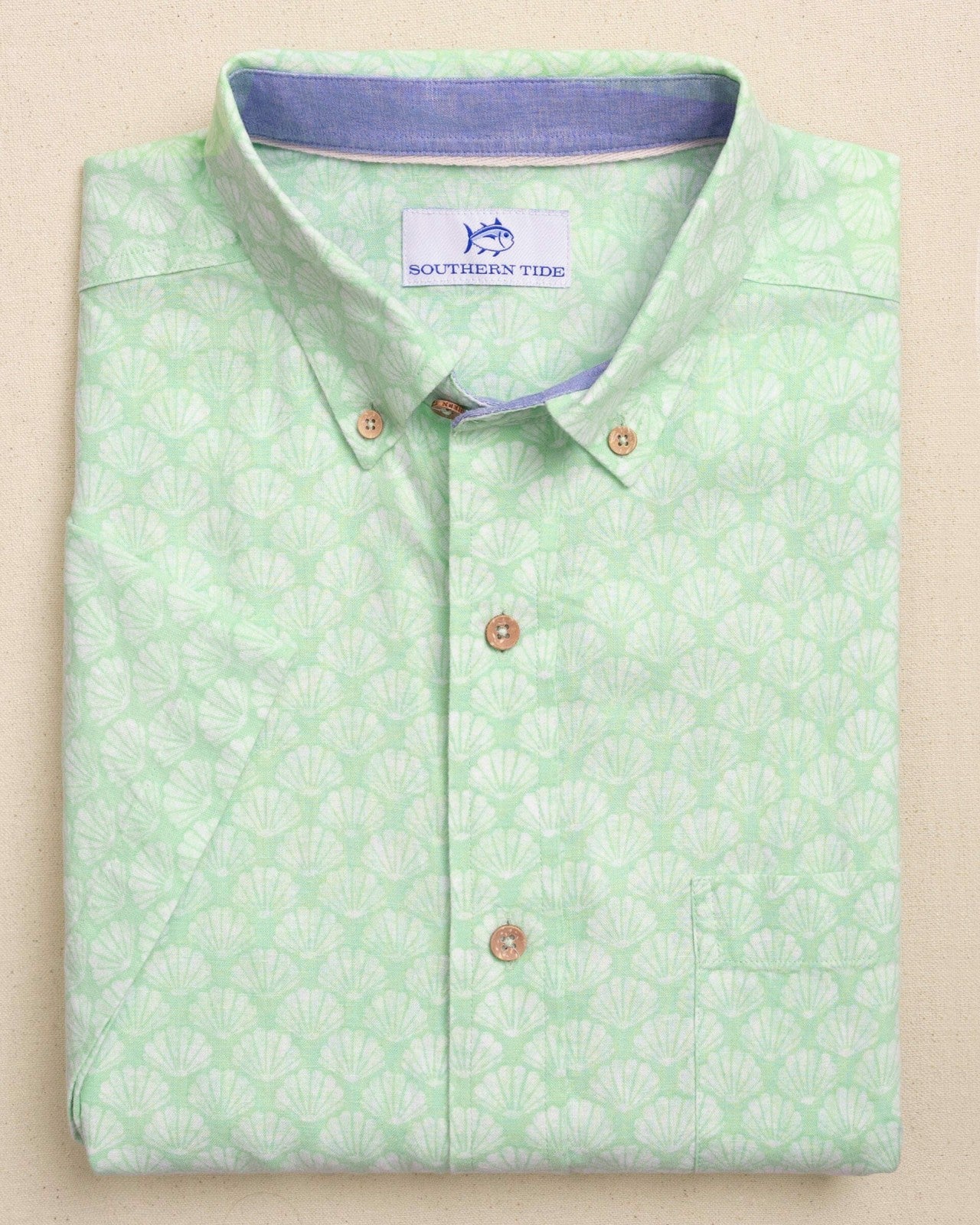 Southern Tide Seashell Cove Short Sleeve Sport Shirt For Men|Sale