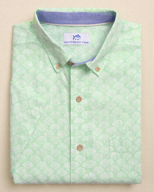 Southern Tide Seashell Cove Short Sleeve Sport Shirt For Men|Sale