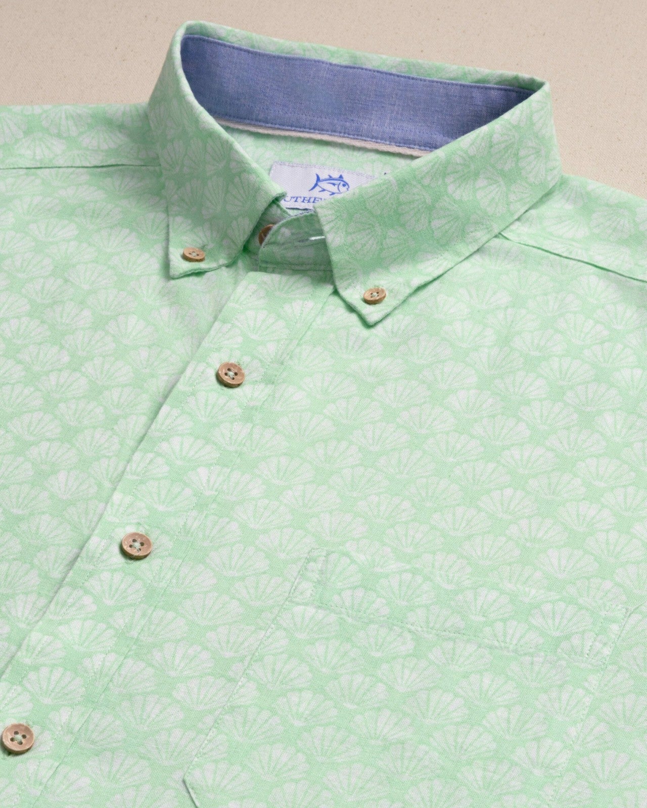 Southern Tide Seashell Cove Short Sleeve Sport Shirt For Men|Sale