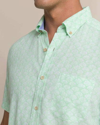 Southern Tide Seashell Cove Short Sleeve Sport Shirt For Men|Sale