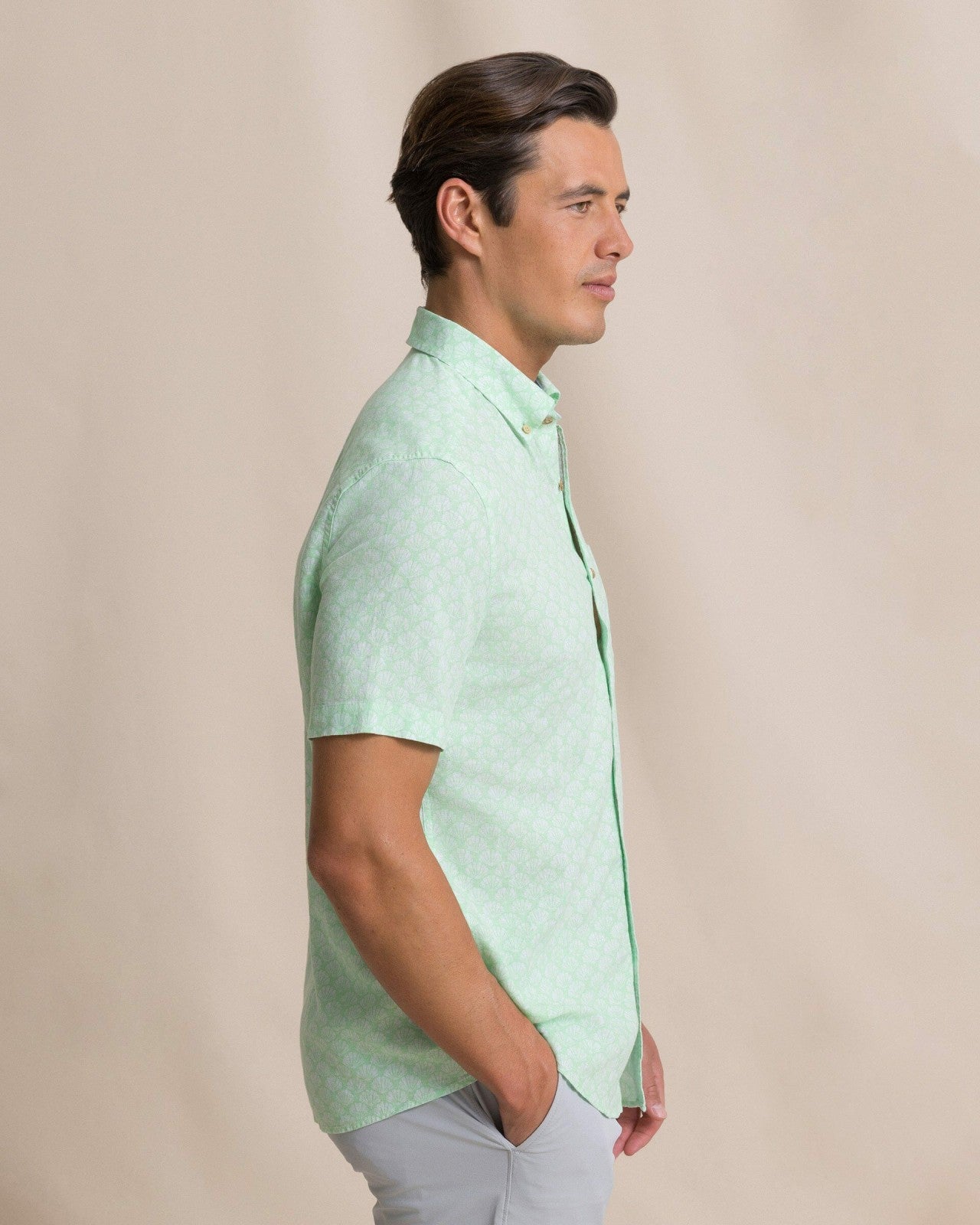 Southern Tide Seashell Cove Short Sleeve Sport Shirt For Men|Sale