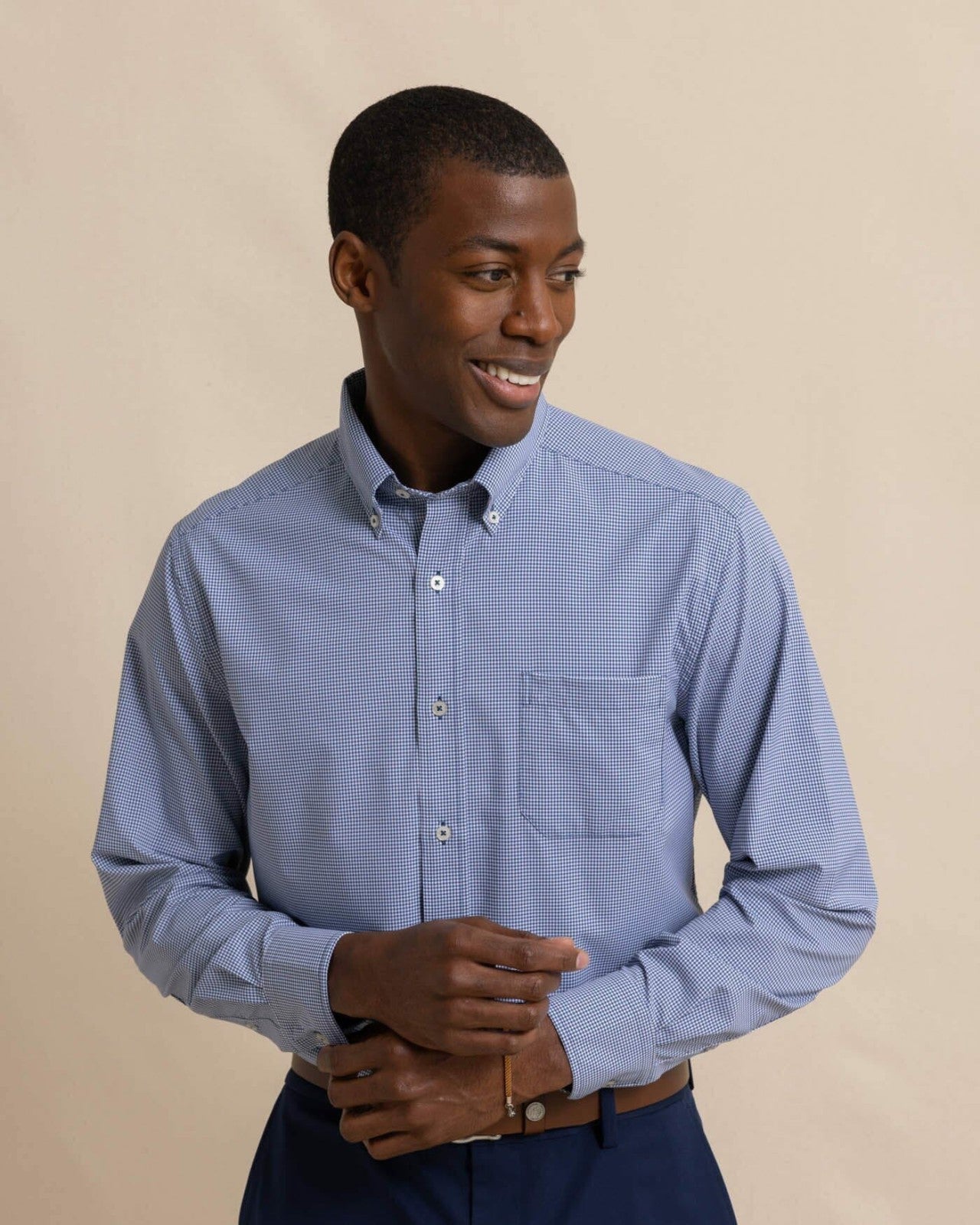 Southern Tide Micro Gingham brrr°® Intercoastal Sport Shirt For Men