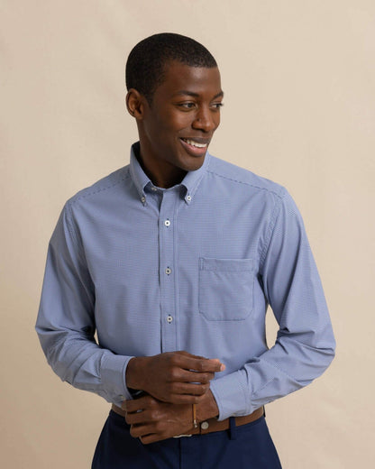 Southern Tide Micro Gingham brrr°® Intercoastal Sport Shirt For Men