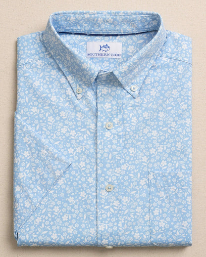 Southern Tide Garden Blooms Short Sleeve Sport Shirt For Men