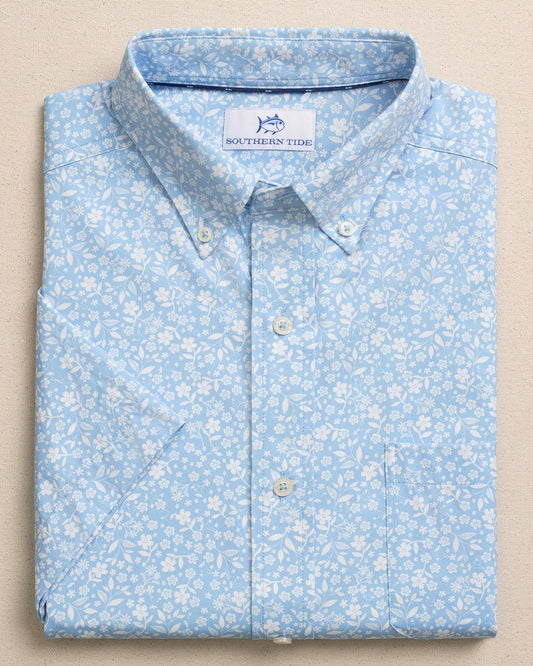 Southern Tide Garden Blooms Short Sleeve Sport Shirt For Men