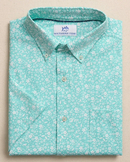 Southern Tide Garden Blooms Short Sleeve Sport Shirt For Men
