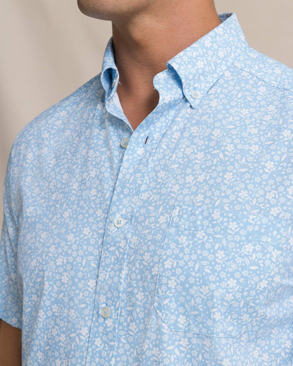 Southern Tide Garden Blooms Short Sleeve Sport Shirt For Men