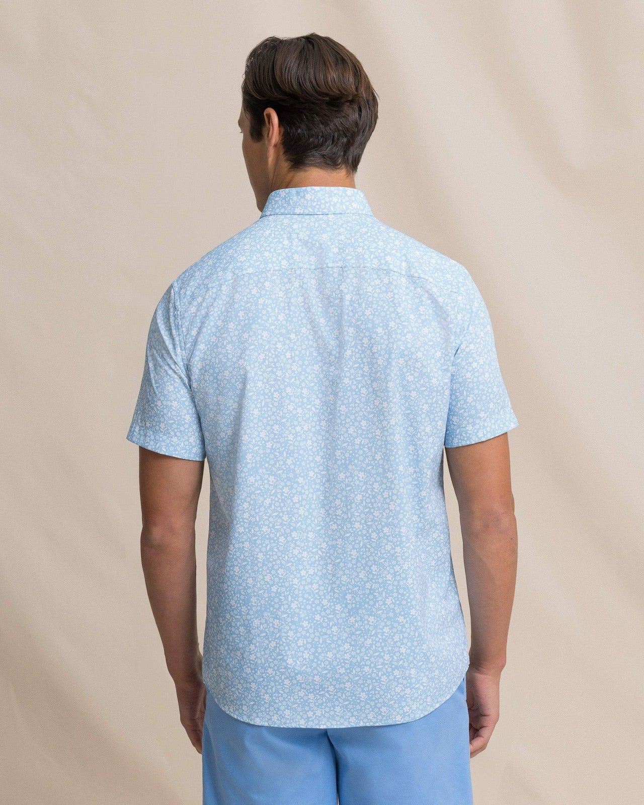 Southern Tide Garden Blooms Short Sleeve Sport Shirt For Men