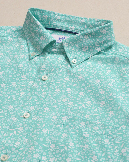 Southern Tide Garden Blooms Short Sleeve Sport Shirt For Men