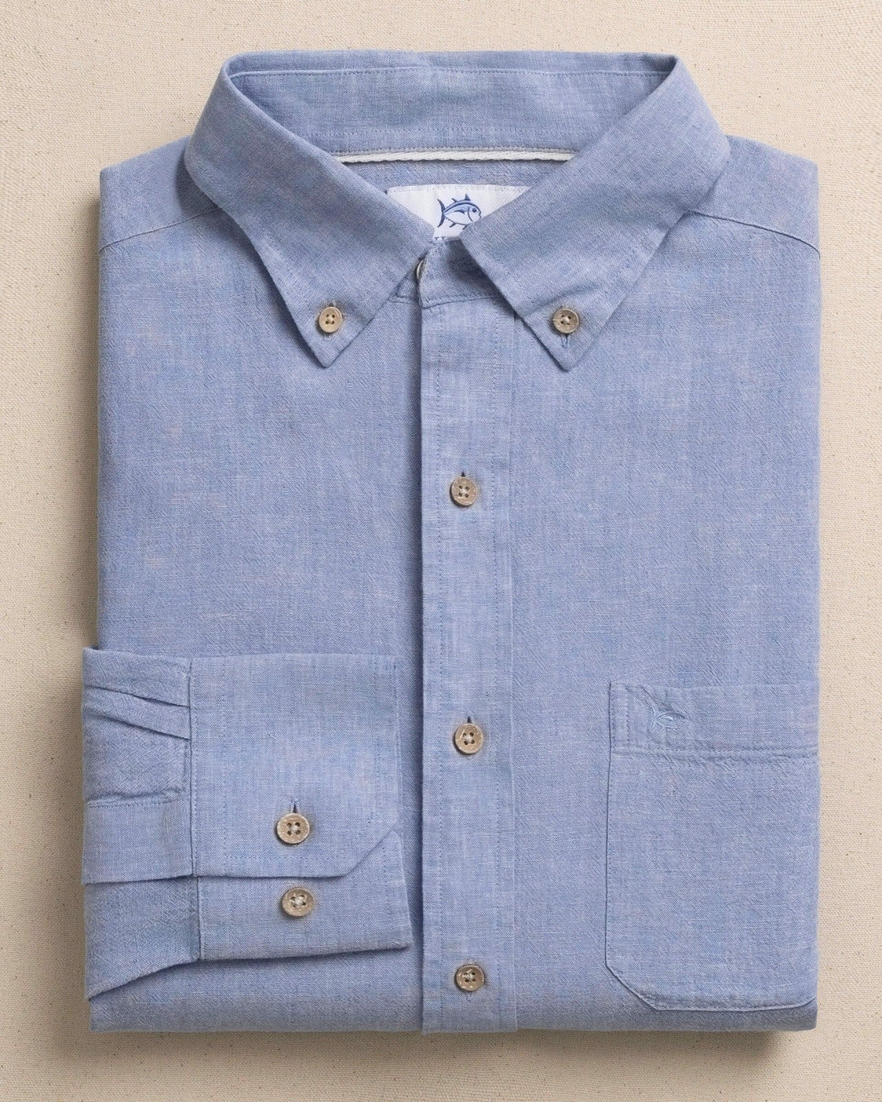 Southern Tide Sunset Ridge Linen Rayon Solid Sport Shirt For Men