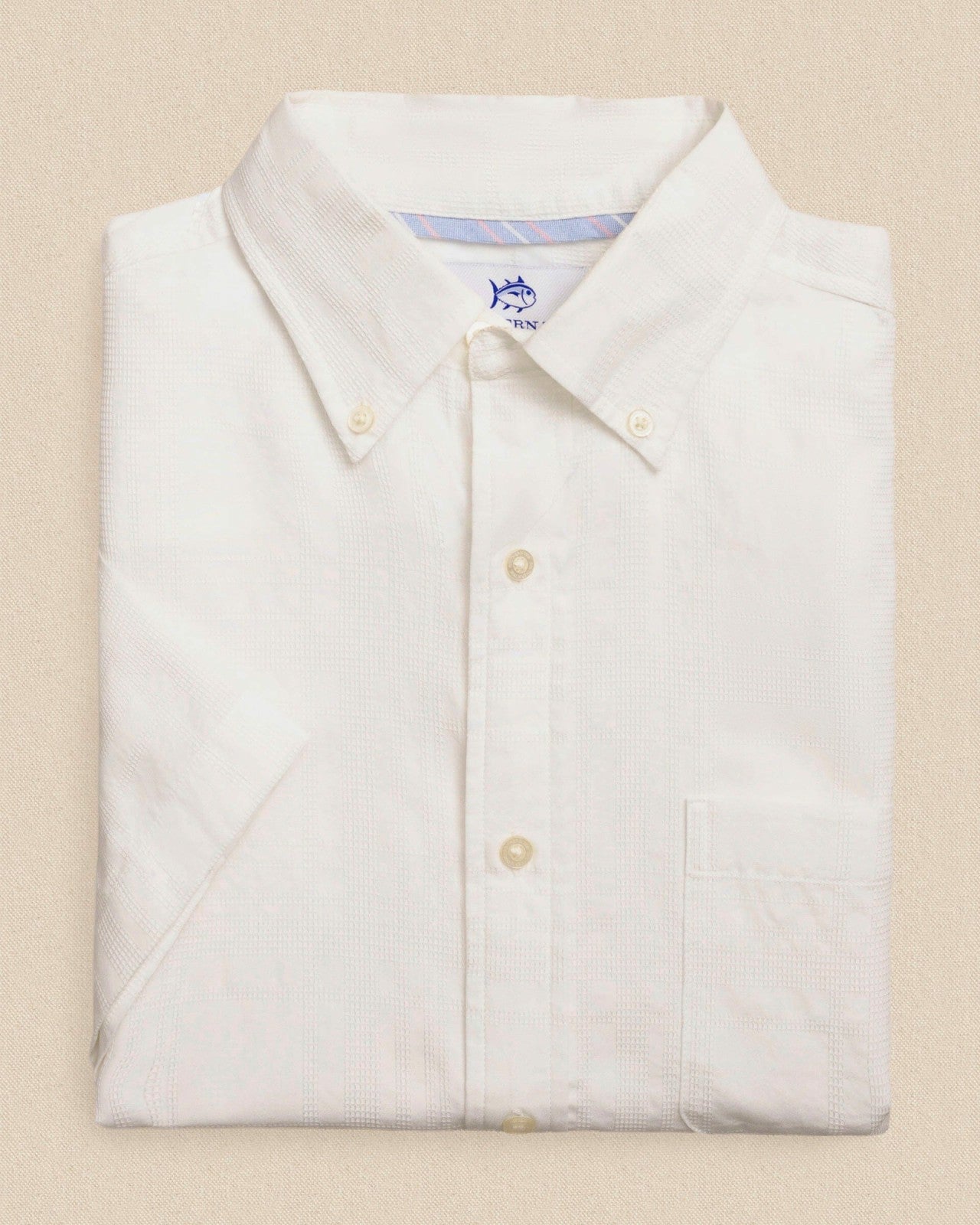 Southern Tide Fort Fisher Textured Short Sleeve Sport Shirt For Men